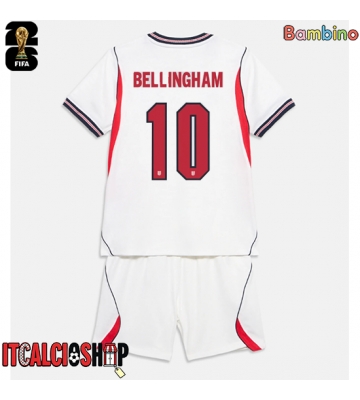 Inghilterra Jude Bellingham #10 Prima Maglia Bambino Mondiali 2026 Manica Corta (+ Pantaloni corti)